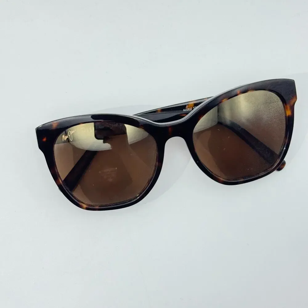 Maui Jim Sunglasses Alulu STG-BG MJ878-10 Dark Tortoise Cat Eye Bronze Polarized